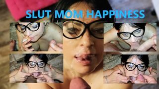 Big tits slut mom gag on big dick taking piss pn face while smoking cigarette, ending in big facial